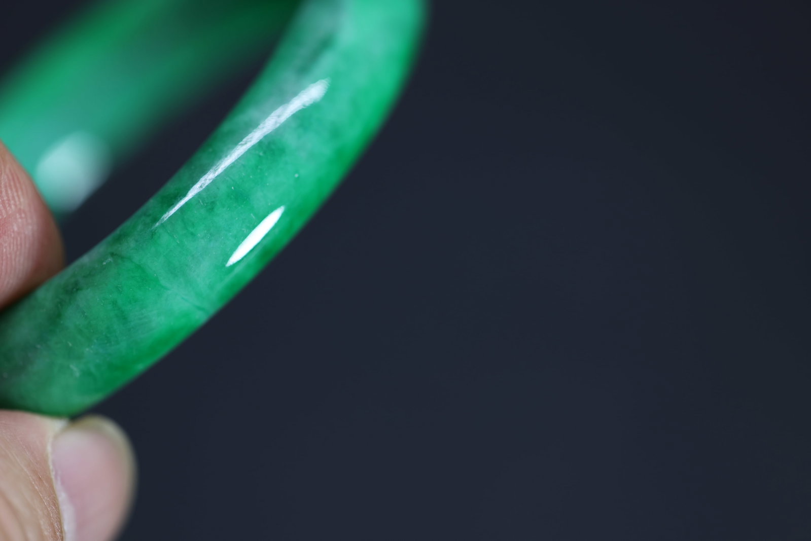 A Highly Important Green Jadeite Bangle - 4
