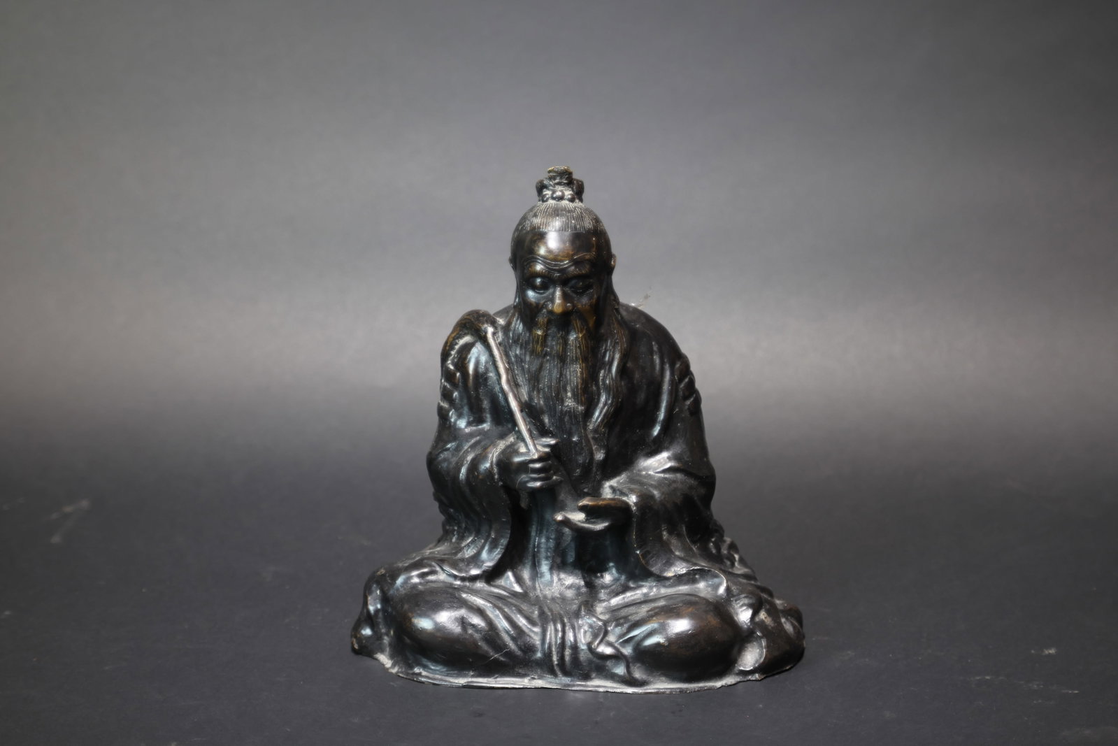 A Gilt-Bronze Figure of Laozi, Qing Dynasty (1 of 8)