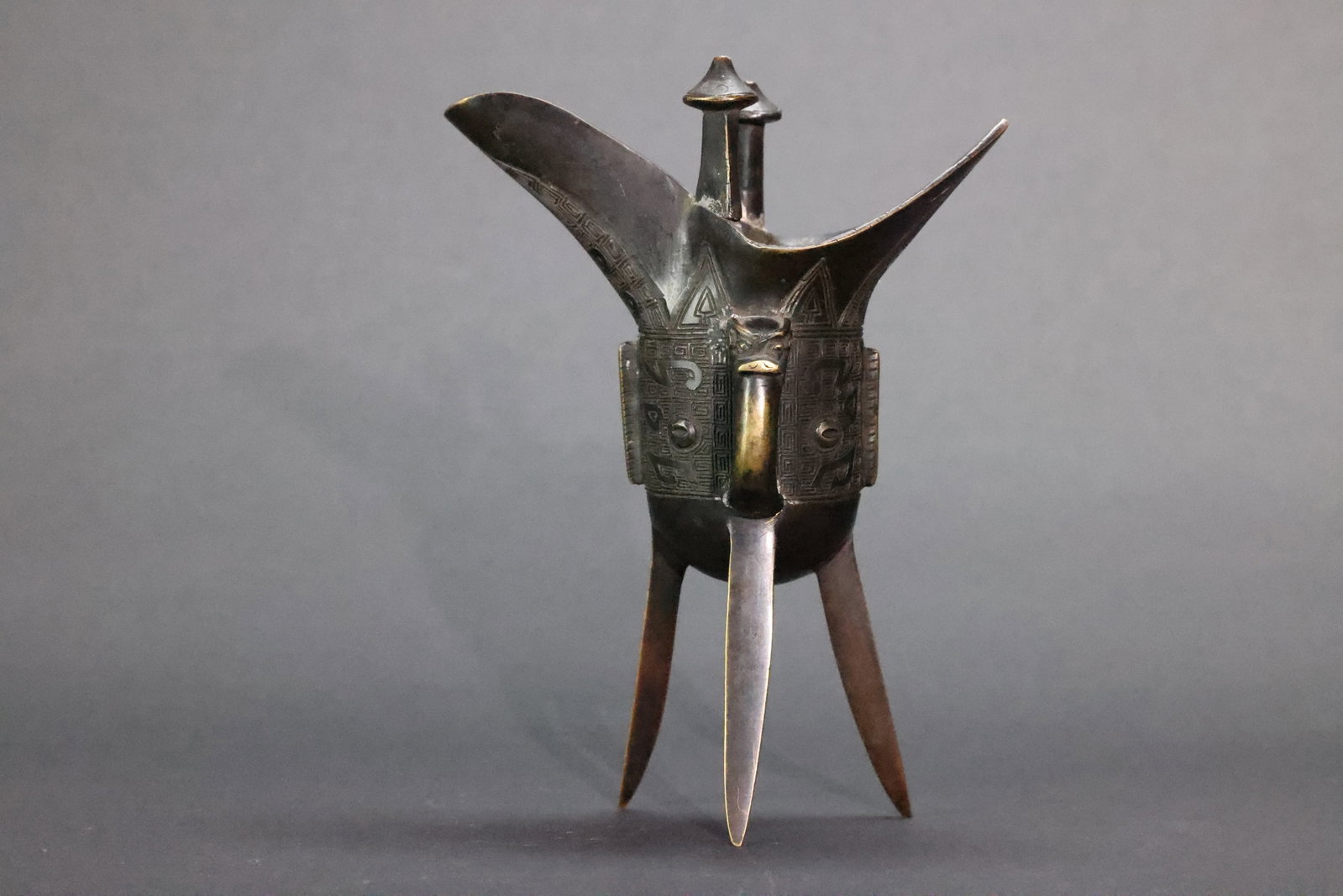 An Archaistic Bronze 'Taotie' 'Jue' Vessel, Qing Dynasty (1 of 8)