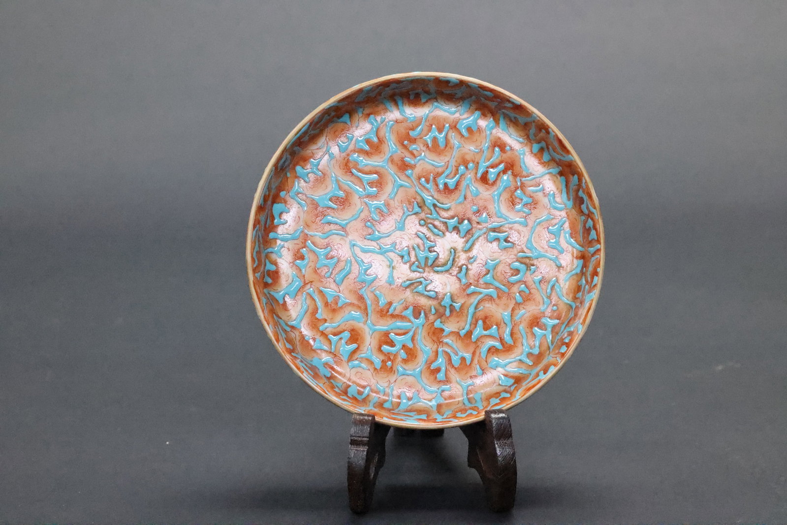A 'Qing Yongzheng' Mark Iron-Red 'A Hundred Bats' Turquoise-Ground Brush Washer, Modern Period (1 of 10)