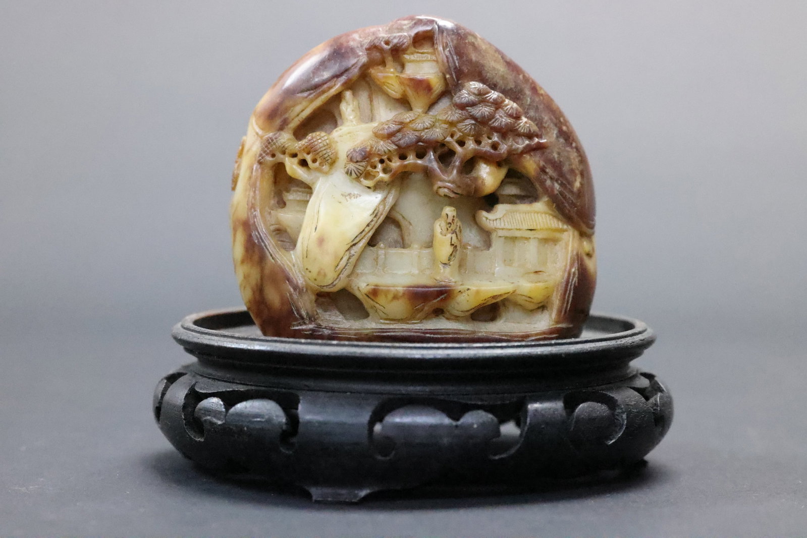 A Hetian Jade Seed Material 'Deep Mountain Scholar's Retreat' Carving, Jade Mountain (Yushanzi) (1 of 6)