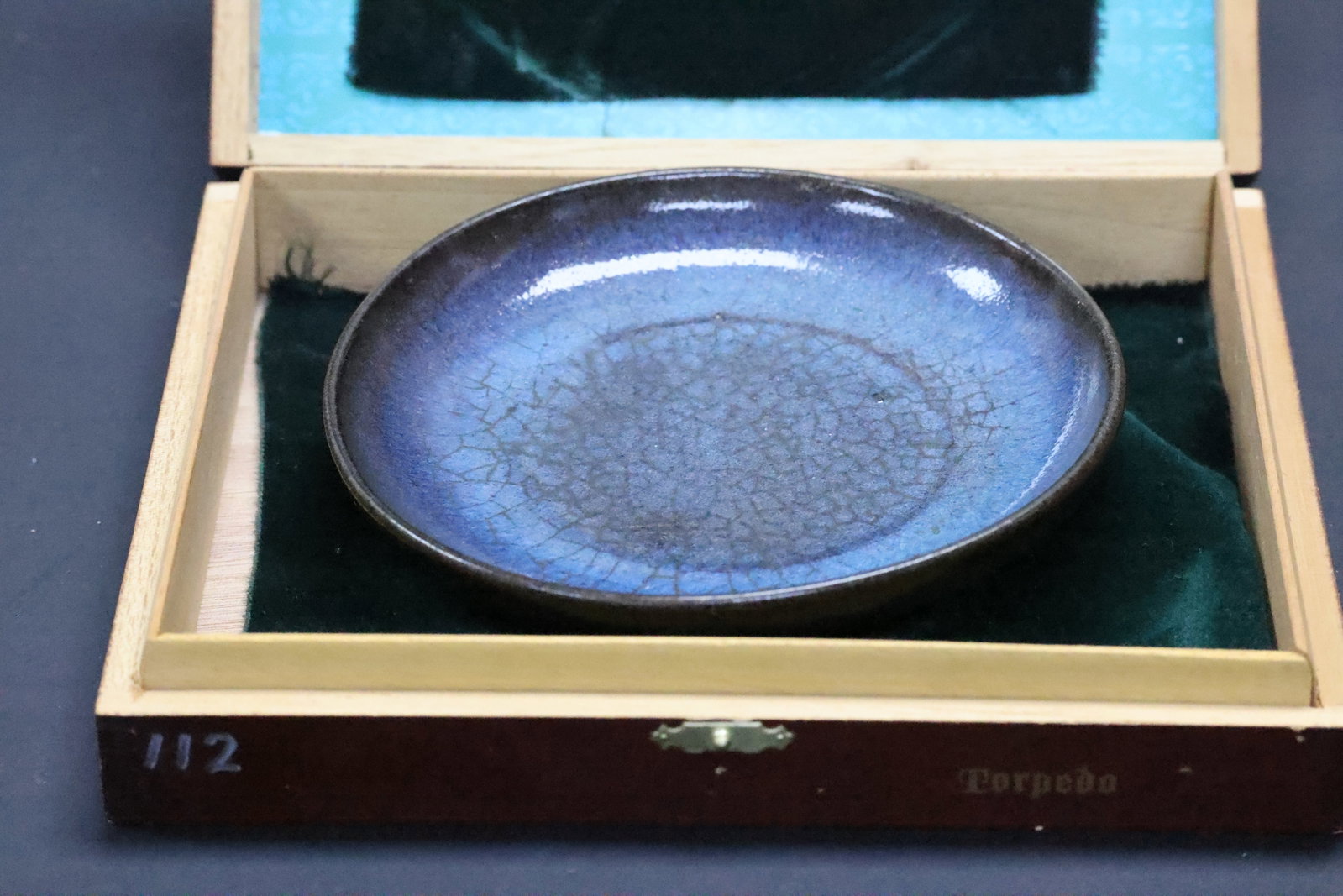 A Jun-Glazed Sky-Blue Crackled Small Washer, Jin/Yuan Dynasty: Estimated Date: Jin–Yuan dynasty (12th–14th century). A Jun ware scholar's washer (xiaoxi).Attribution: This small Jun ware washer is attributed to the Jin–Yuan period and was likely produced as