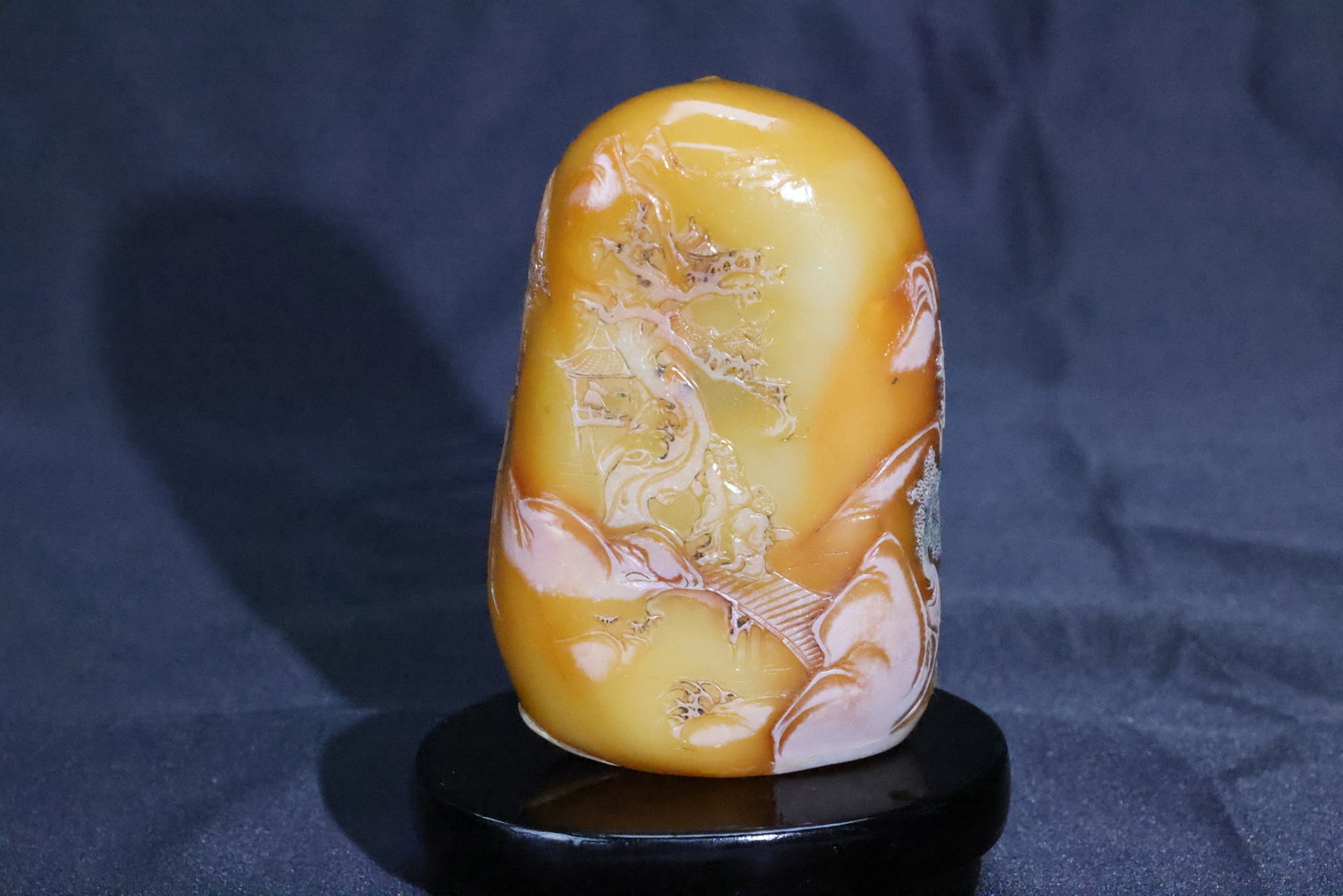 A Shoushan Stone 'Landscape and Scholar' Boulder Carving (1 of 6)