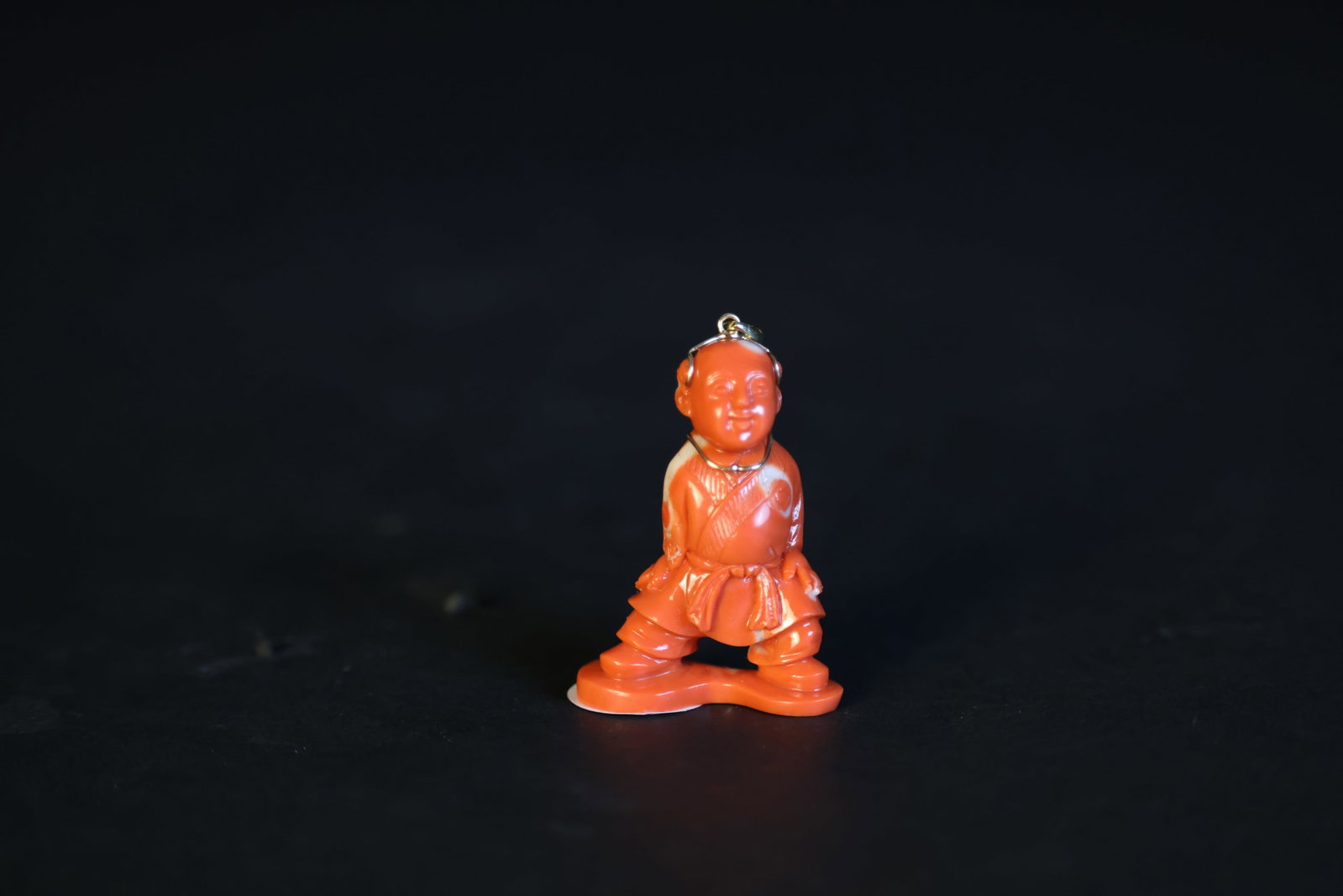 Carved Red Coral Child Figure with 14K Gold Bail (1 of 6)
