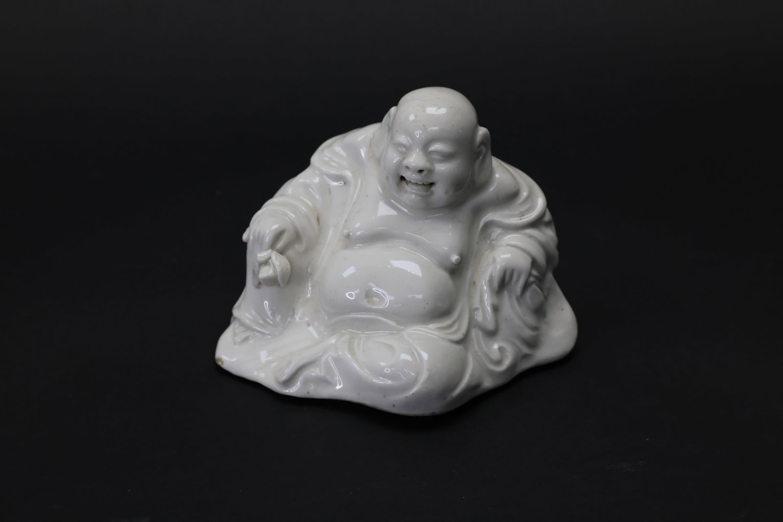 Dehua Blanc-de-Chine White-Glazed Maitreya with Longevity Peach, Qing–Republic Period (1 of 8)