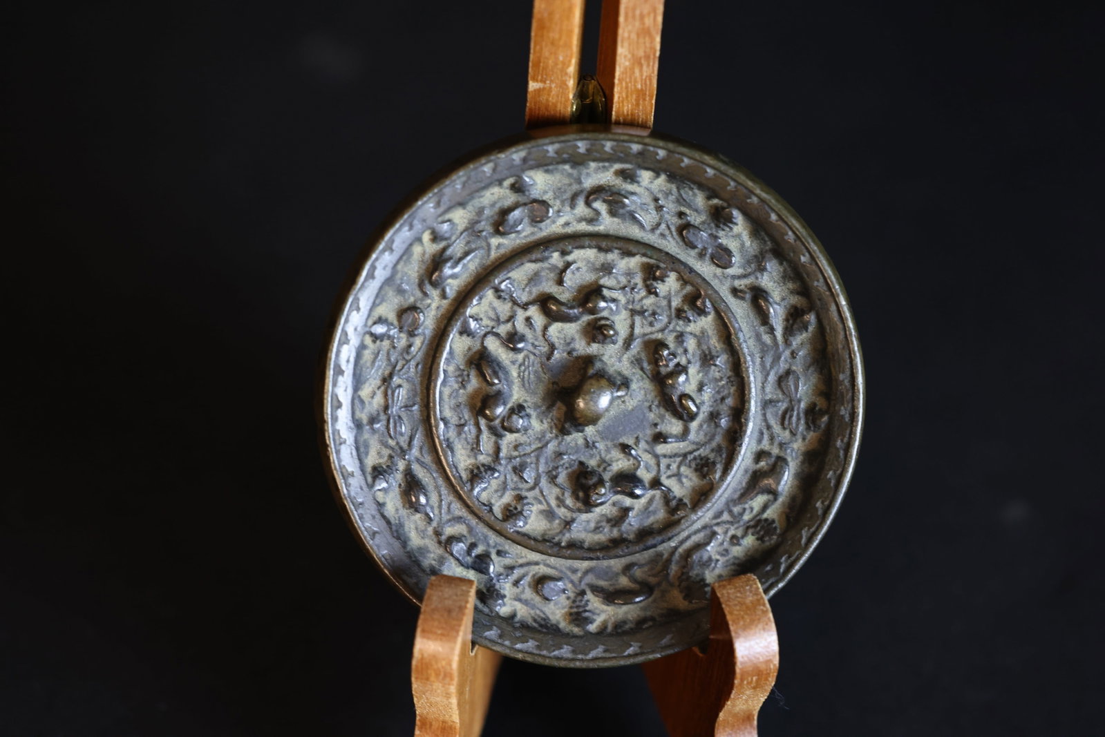 Bronze Mirror with Sea-Beast and Grapevine Motif (1 of 5)
