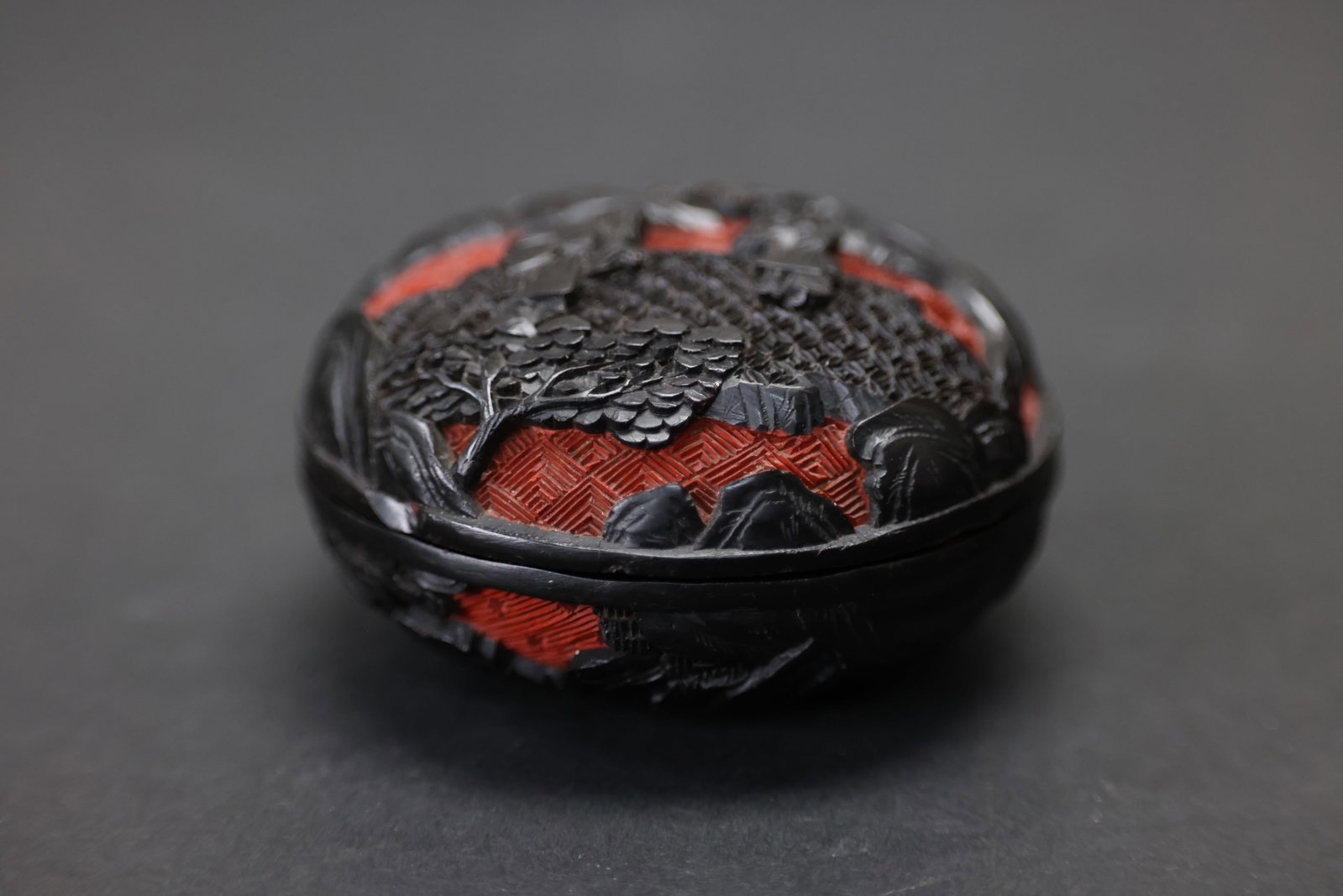 Qing Dynasty Two-Color Lacquer Rouge Box (1 of 4)