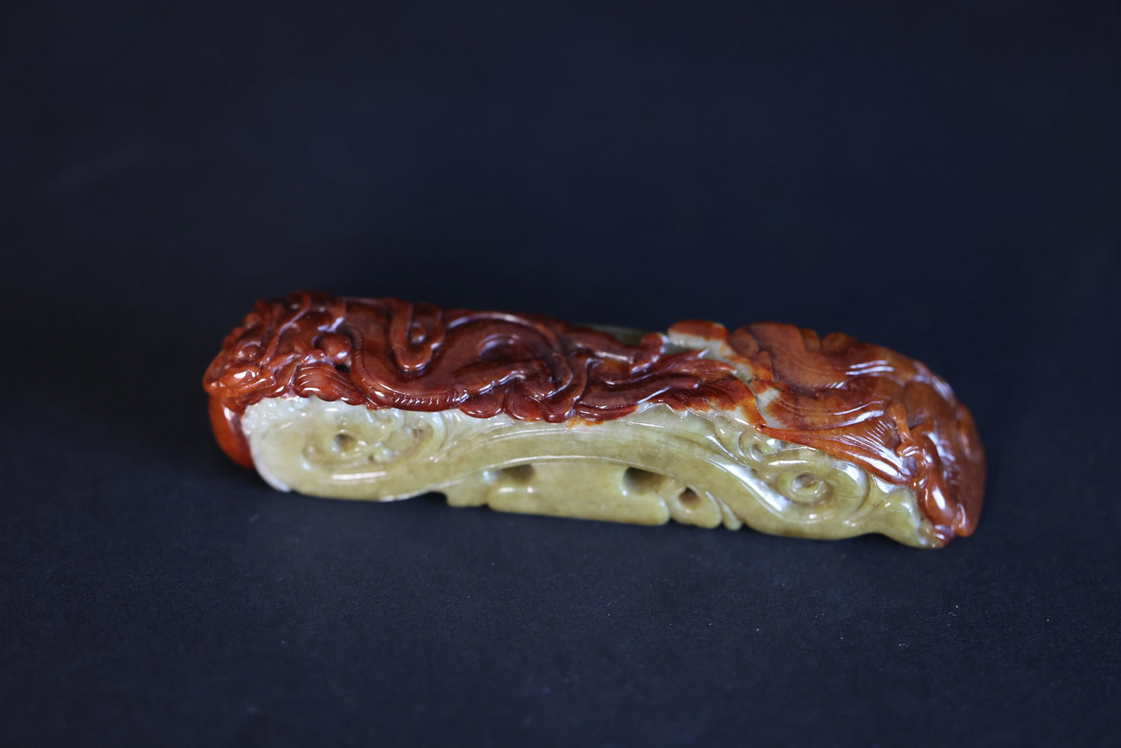 Chinese Red Jadeite Dragon & Phoenix Paperweight (1 of 6)