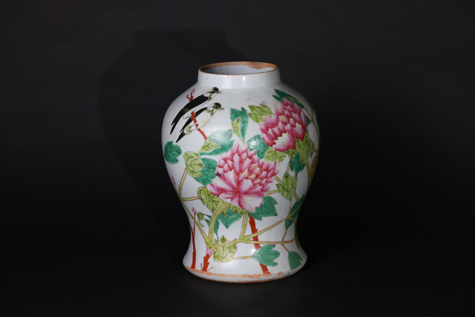 Zhang Ziying Famille Rose "Fu Gui Bai Tou" General Jar, Republic Period (20th c.): Lacking original cover; fine firing lines visible on the inner rim; old surface patina and minor wear to enamels consistent with age; natural wear to the foot rim; overall with no significant loss of 