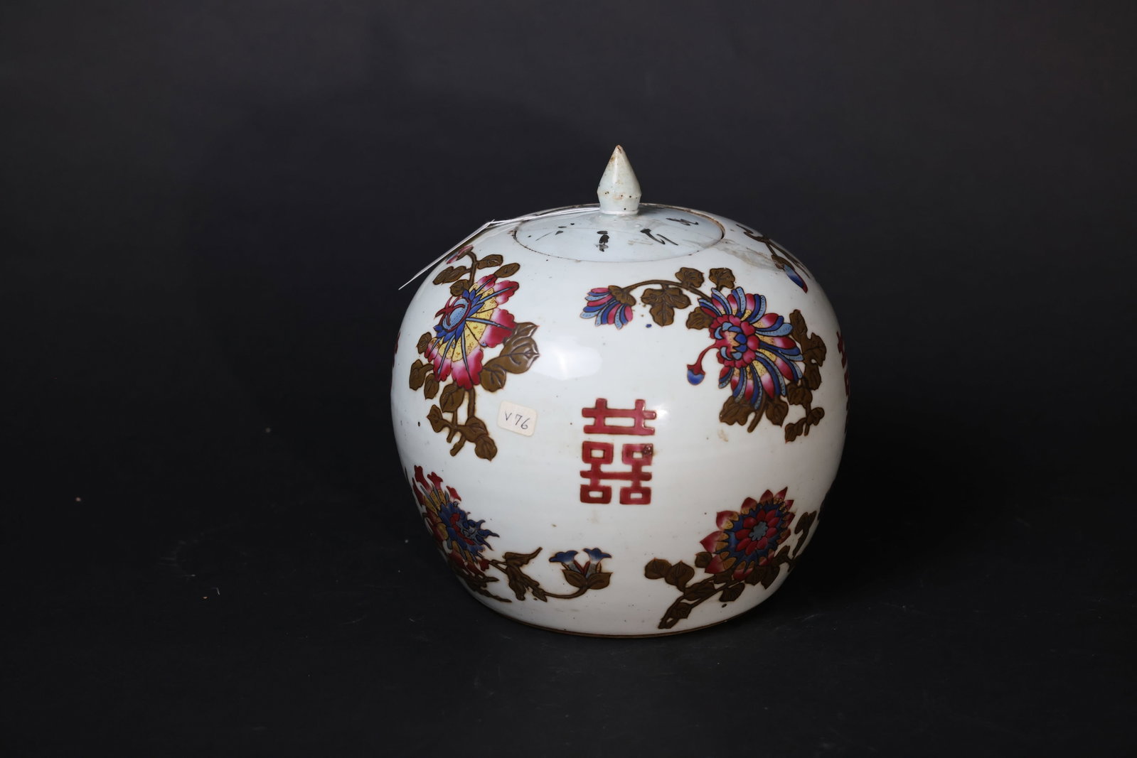 Late Qing–Republic Famille Rose Melon-Shaped Jar with Floral Decoration and "Double Happiness" (1 of 10)