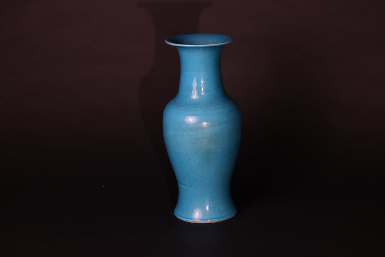 Peacock-Blue Glazed Guanyin-Form Bottle