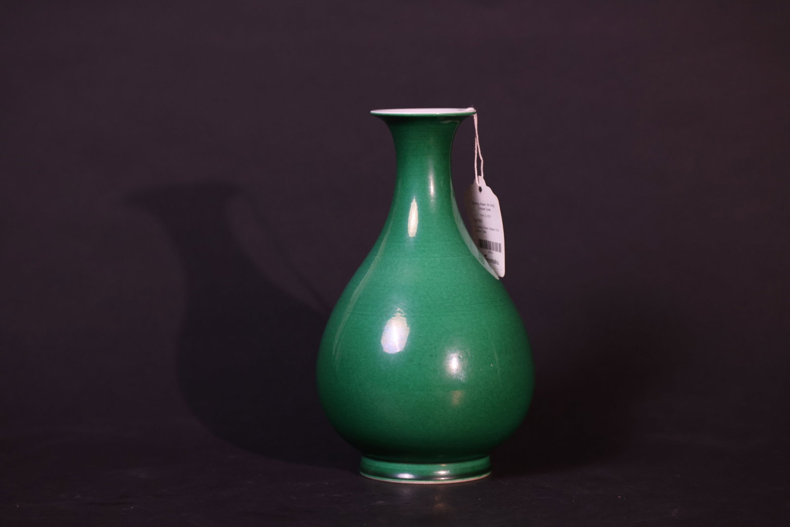 Qing Dynasty Daoguang (1821–1850) 'Gua-Pi' Melon-Green Glazed Yuhuchun Vase