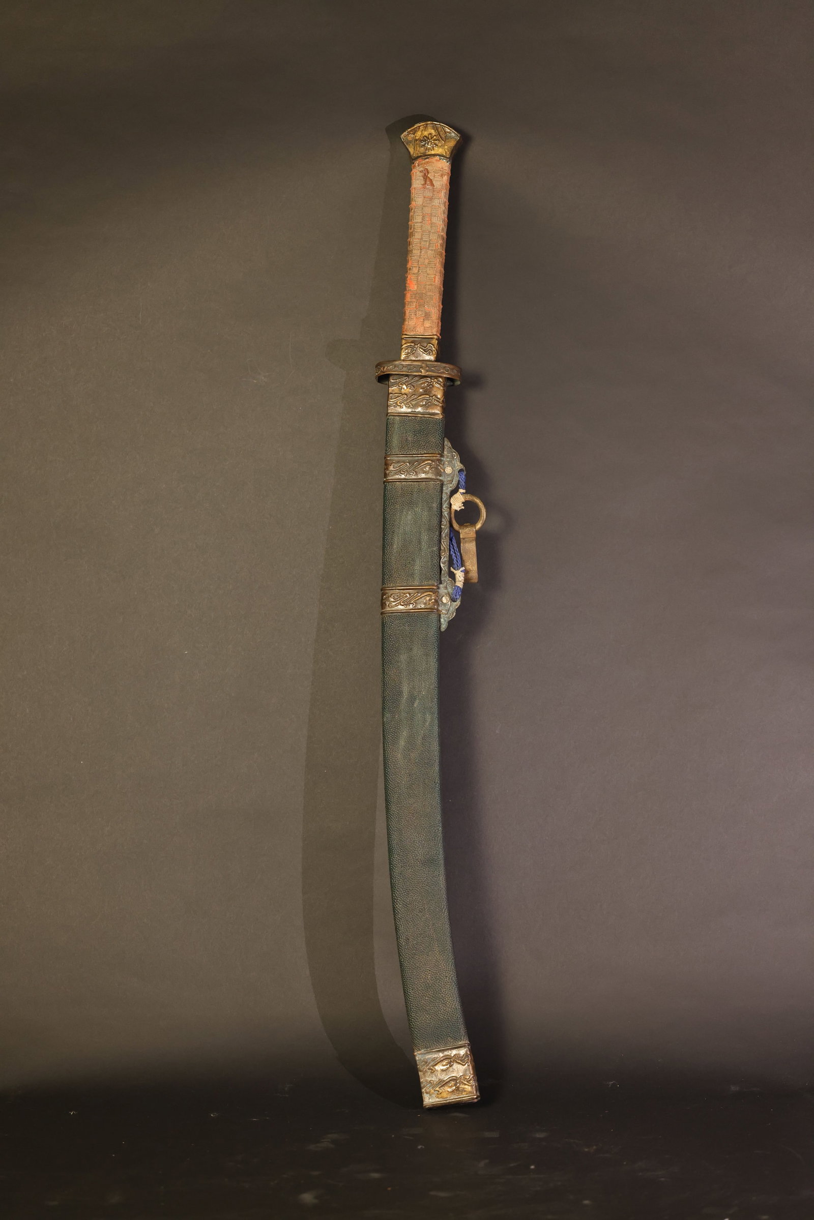 Late Qing/Republican Officer's Saber (Dao) with Sharkskin Scabbard & Bronze Mounts (1 of 10)