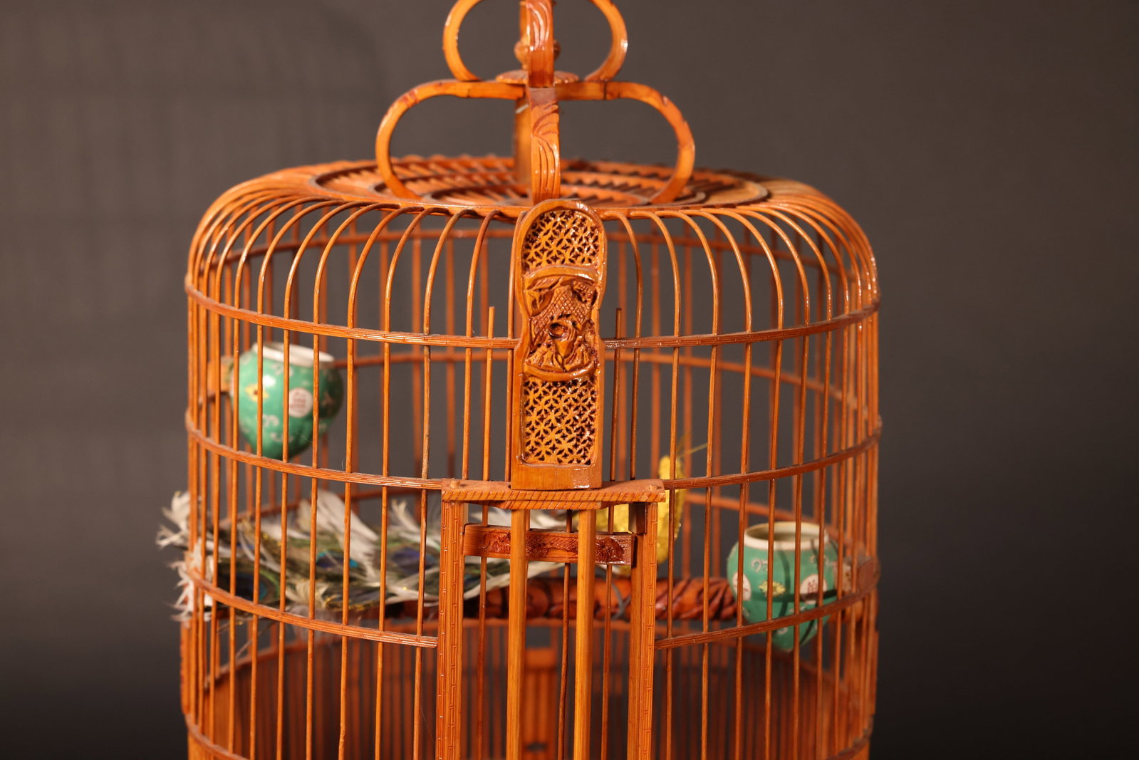 Large Carved Bamboo Birdcage - 10