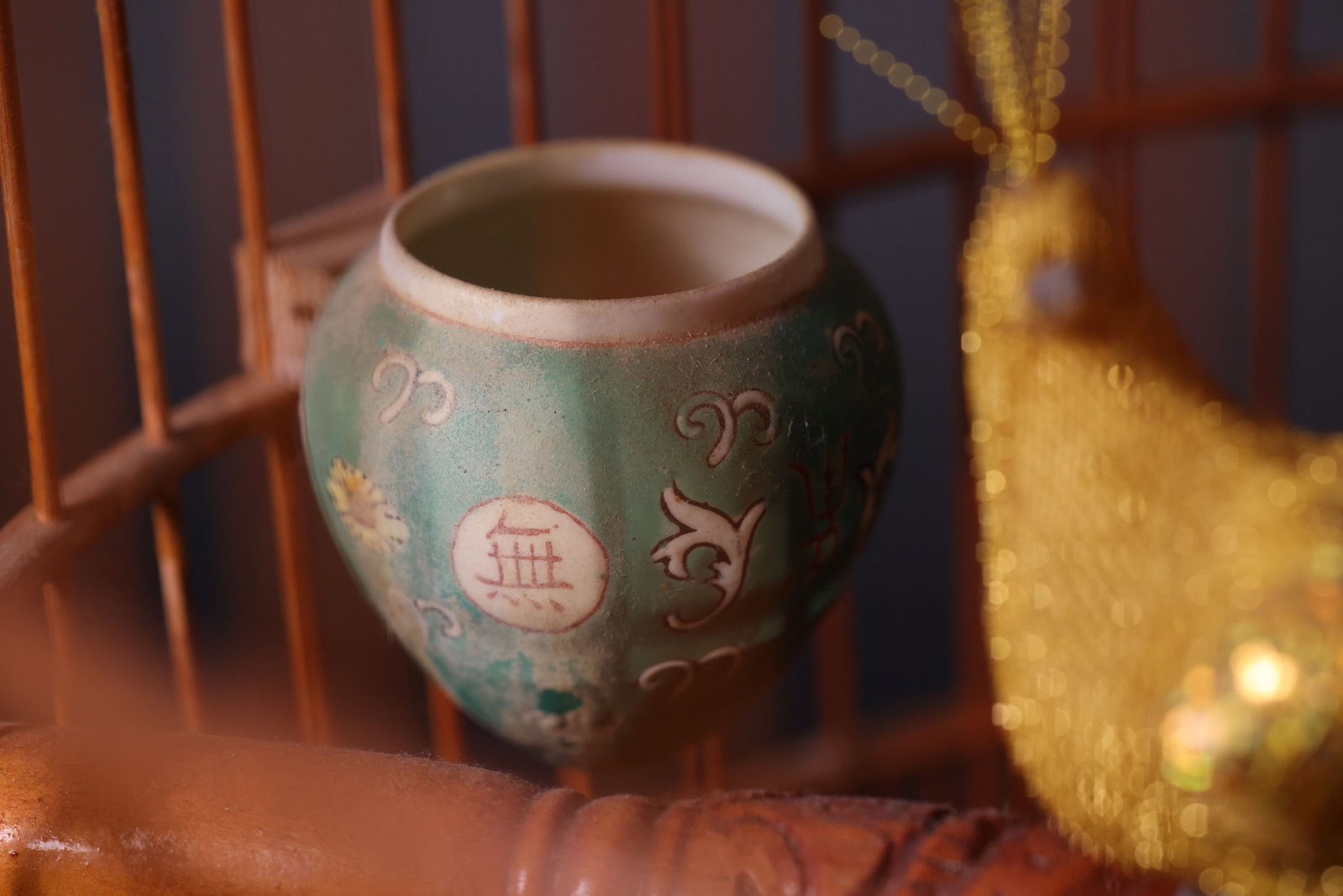 Large Carved Bamboo Birdcage - 3
