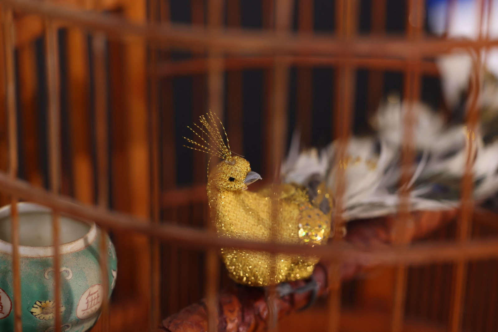 Large Carved Bamboo Birdcage - 4