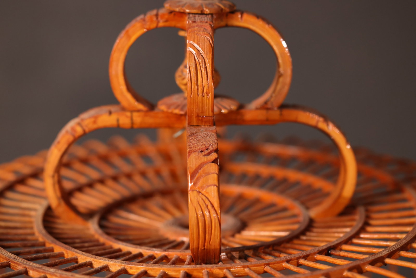 Large Carved Bamboo Birdcage - 5