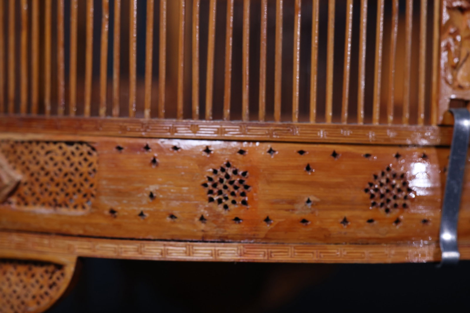 Large Carved Bamboo Birdcage - 7
