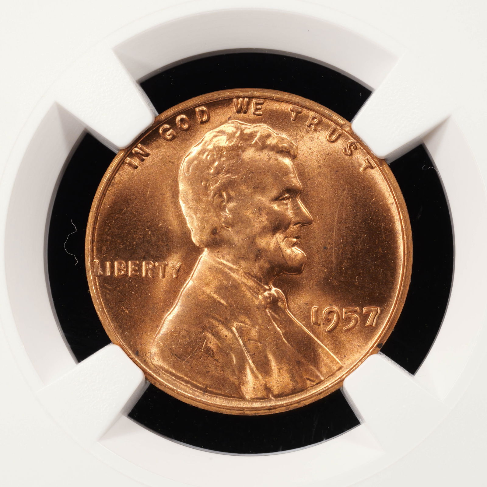 1957  Lincoln Wheat Cent - 1c - NGC GRADED - MS66 RD *SLIGHTLY BETTER DATE* (1 of 4)