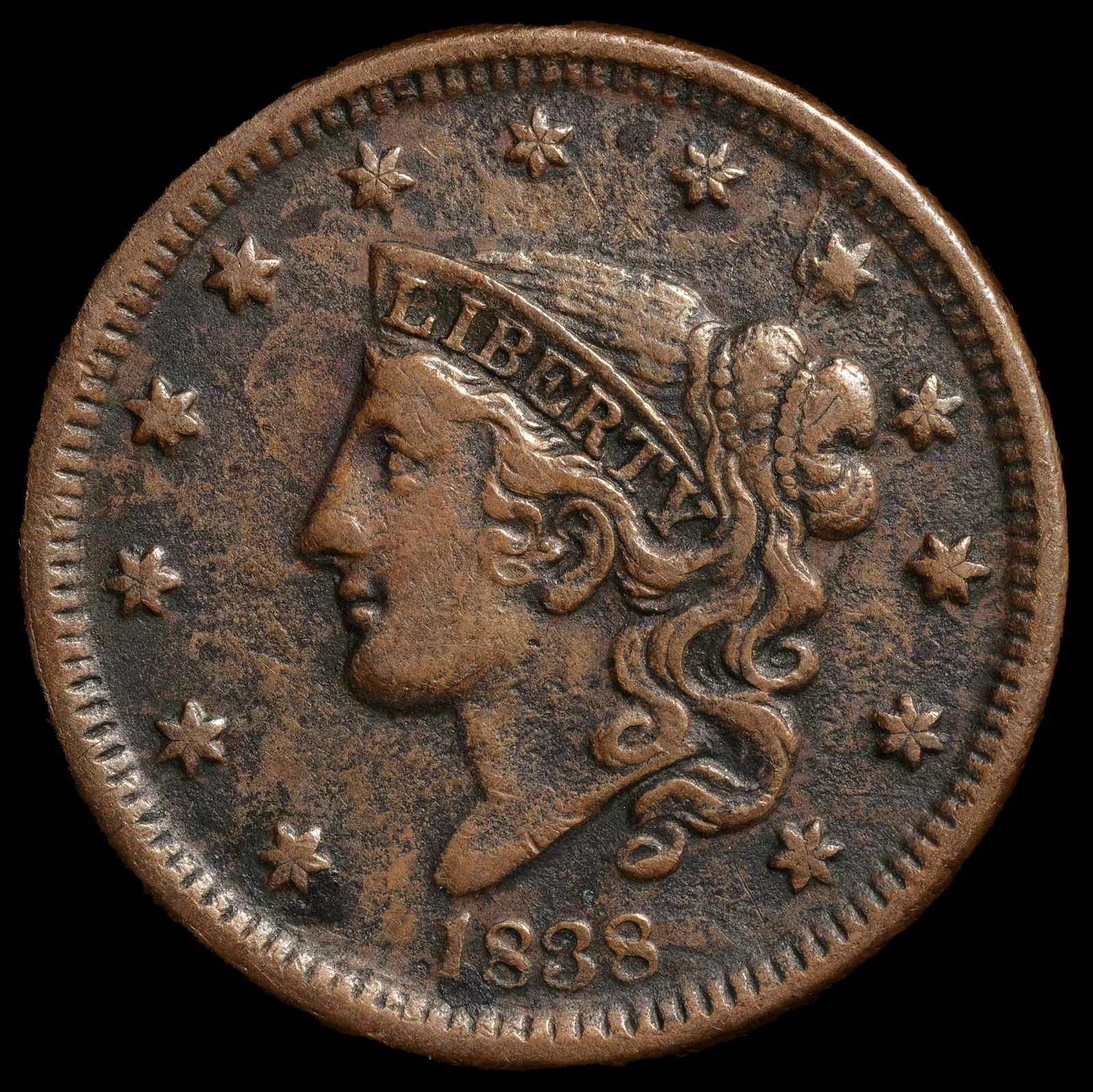 *HIGHLIGHT* 1838 Coronet Head Large Cent - 1c - Very Fine to Extremely Fine (1 of 2)