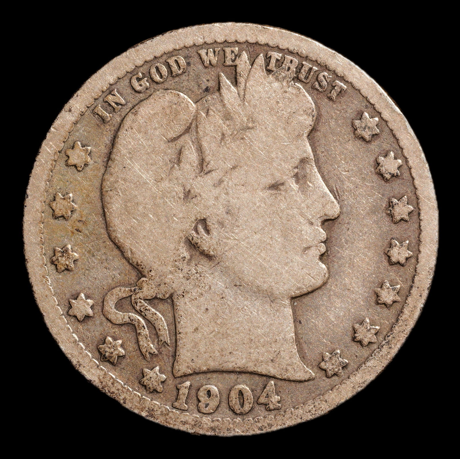 1904-O Barber Quarter - 25c - Very Good *BETTER DATE* (1 of 2)
