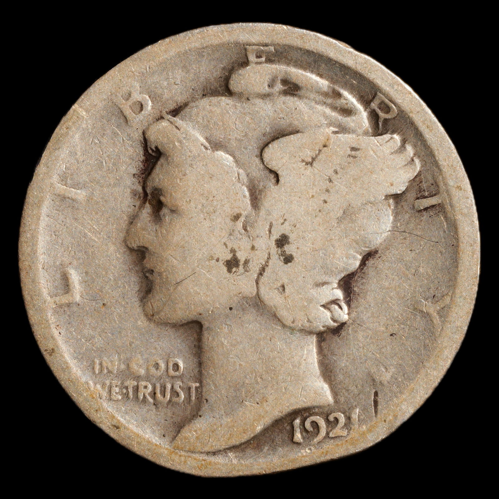 1921 Mercury Silver Dime - 10c - Circulated *SEMI-KEY DATE* (1 of 2)