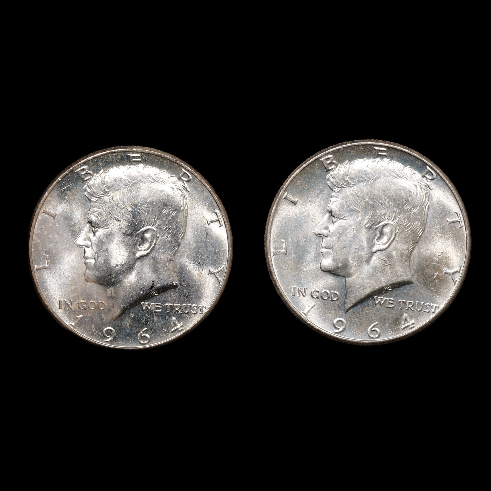 Two 1964 Kennedy Silver Half Dollars - 50c - Choice to GEM Uncirculated (1 of 2)