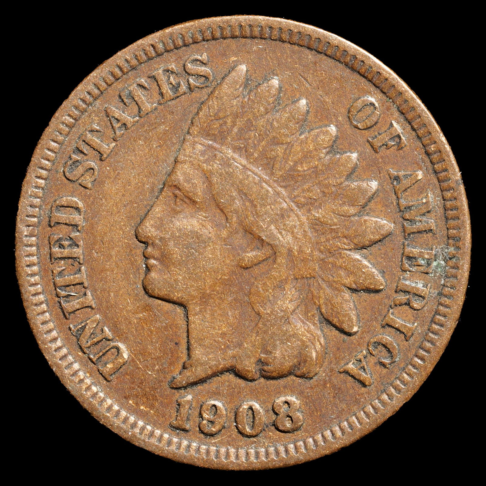 1908 Indian Head Cent - 1c - Very Fine (1 of 2)