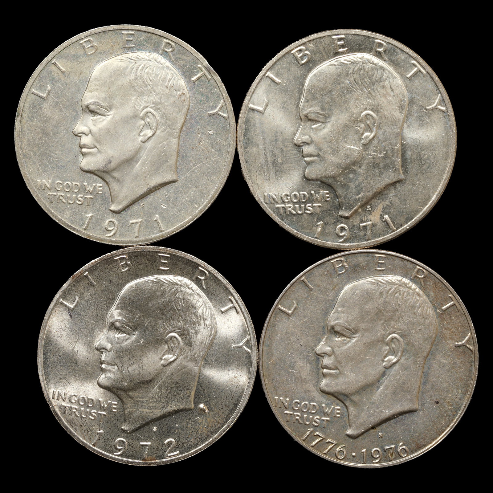(4) Silver Ike Dollars - $1 - Mixed Dates - Uncirculated (1 of 2)