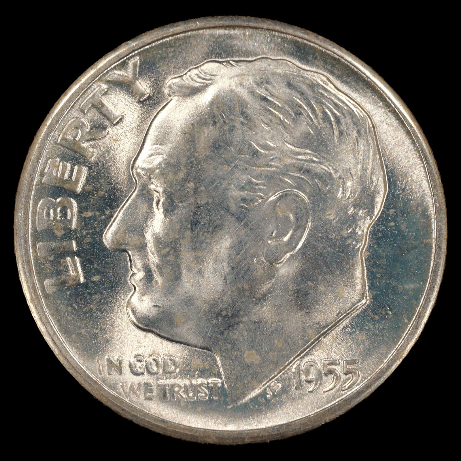 1955-S Roosevelt Silver Dime - 10c - Superb GEM Uncirculated (1 of 2)