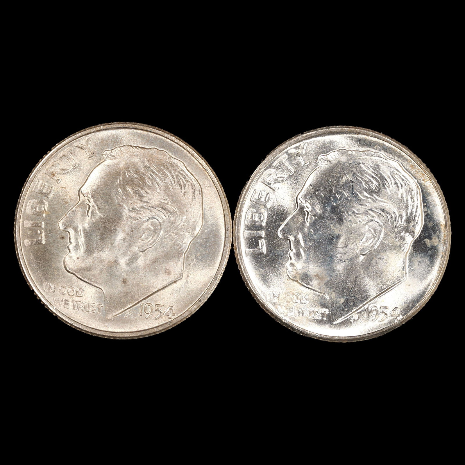 (2) 1954, 1954-S Roosevelt Silver Dimes - 10c - GEM Uncirculated (1 of 2)