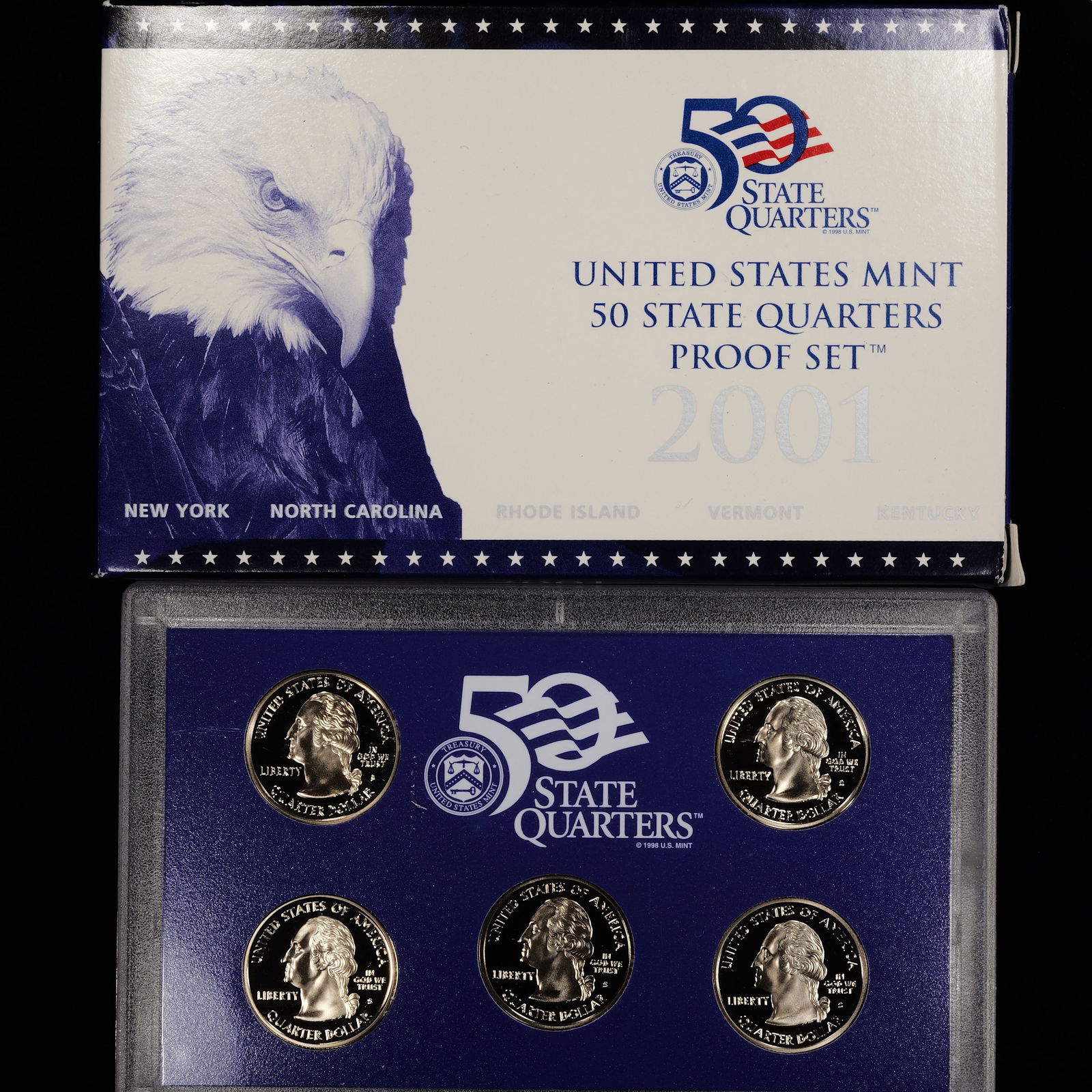 Year 2001 US Mint 50 State Quarters Proof Set (1 of 2)