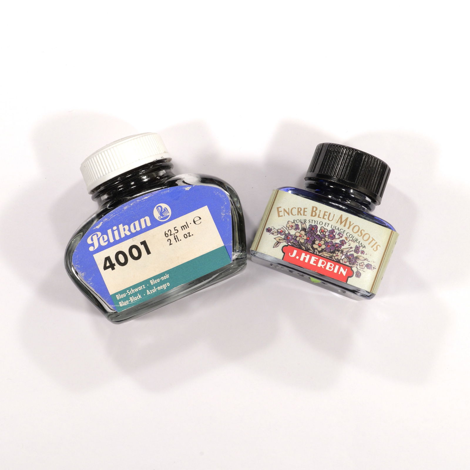 Two Fountain Pen Ink Bottles - Pelikan & J. Herbin (1 of 3)
