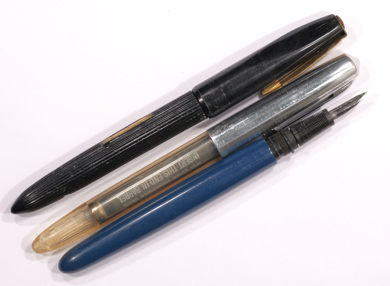 Lot of 3 Vintage Fountain Pens: Need work