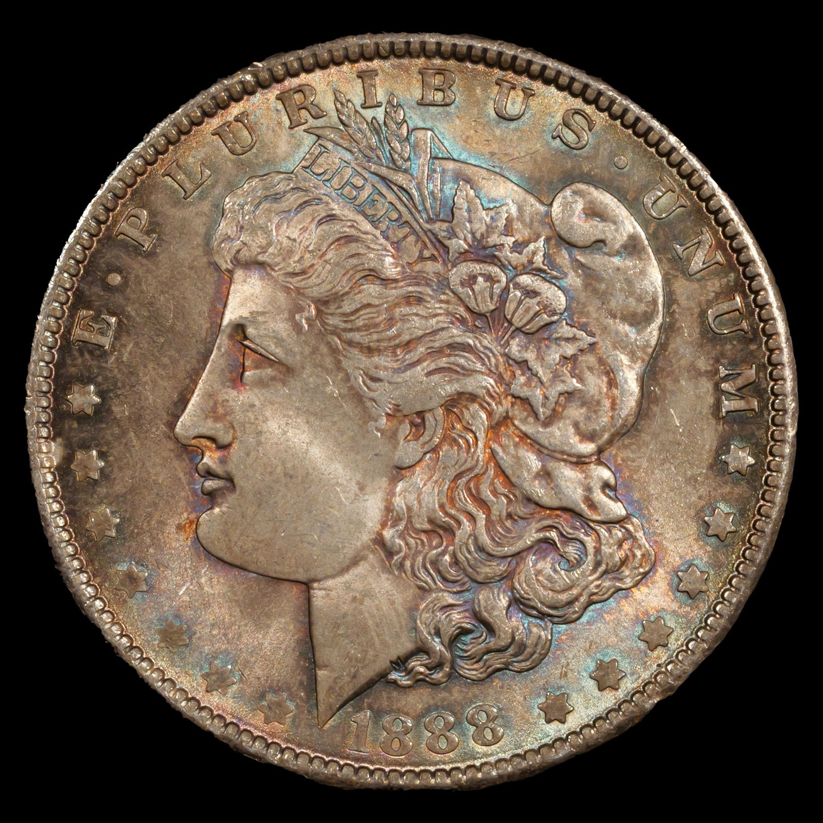 1888 Morgan Silver Dollar - $1 - *Rainbow Toned* (1 of 2)