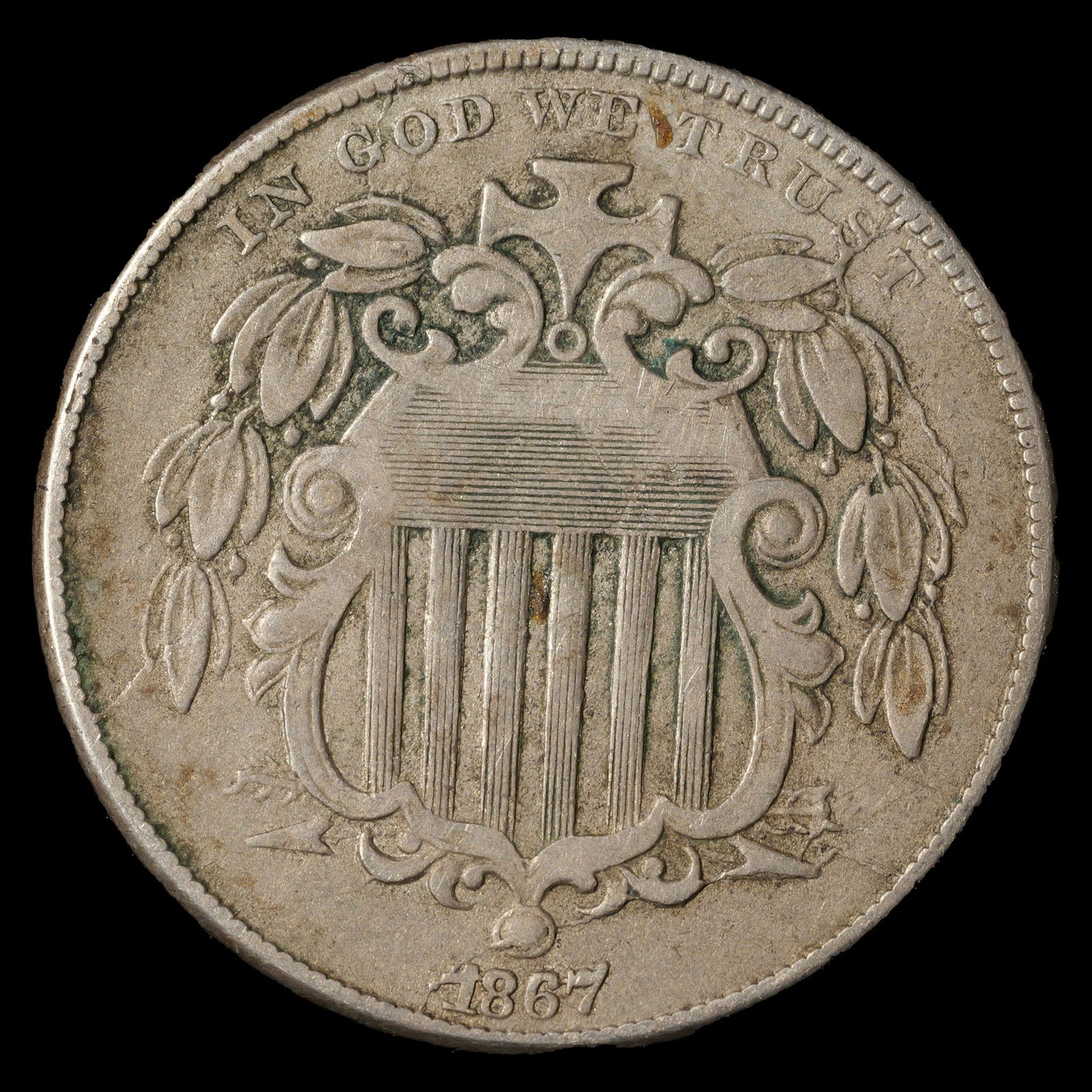 *ERROR* 1867 Shield Nickel - Extra Fine (1 of 2)