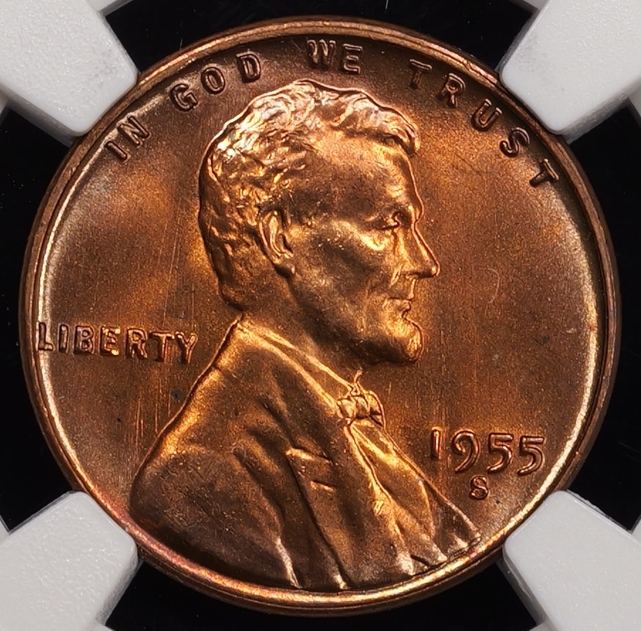 *HIGHLIGHT**ERROR COIN IN AN ERROR SLAB* 1955-S Lincoln Wheat Cent in a 1955-D Slab! (1 of 4)