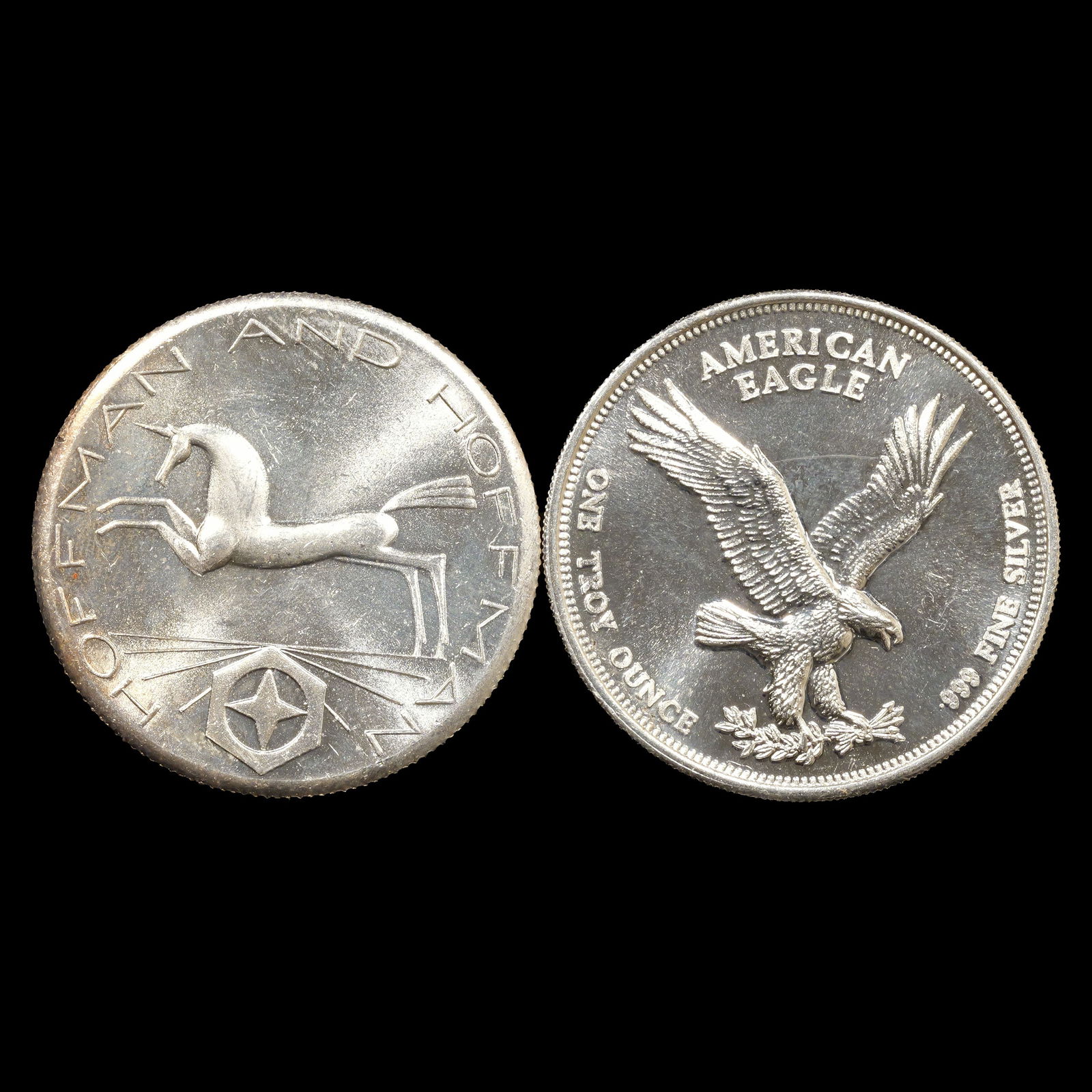 (2) *1 oz ASW* Vintage Silver Rounds (1 of 2)