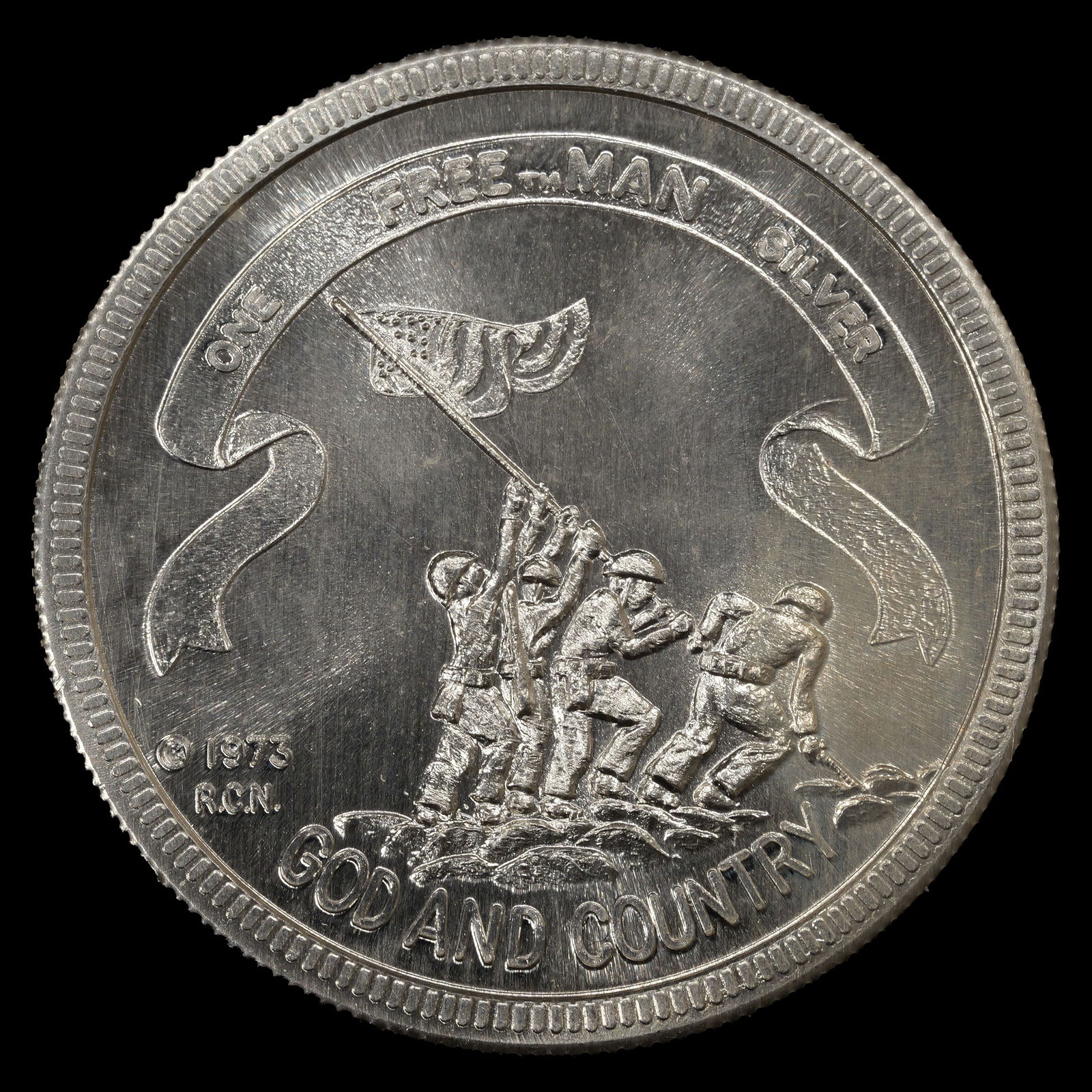 *1 oz ASW* Vintage Silver Round - 1973 - God and Country (1 of 2)