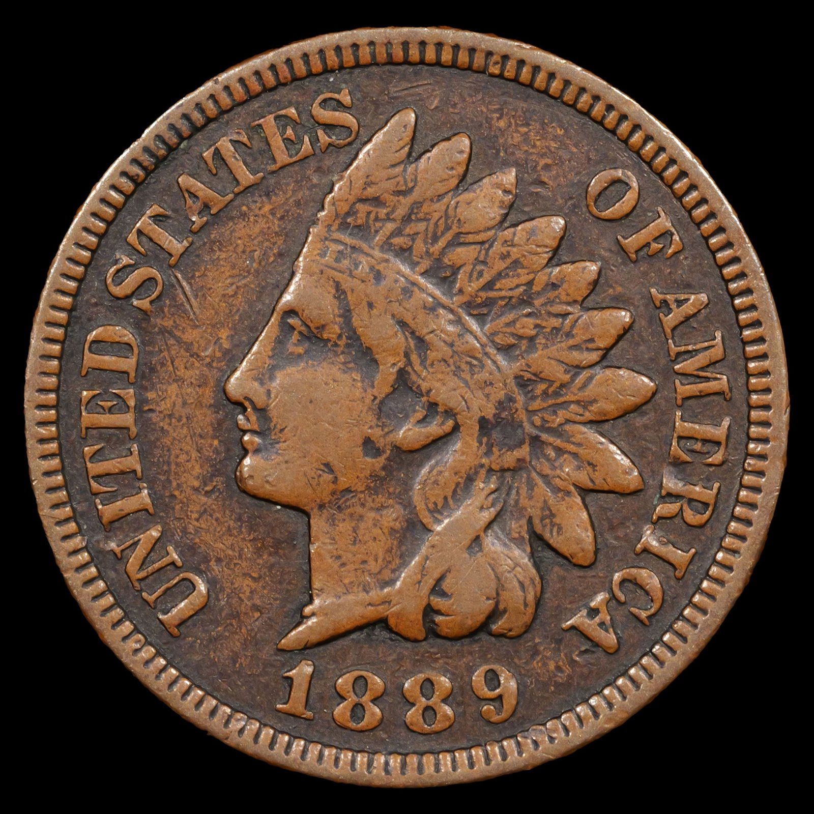 1889 Indian Head Cent - 1c - Fine+ (1 of 2)