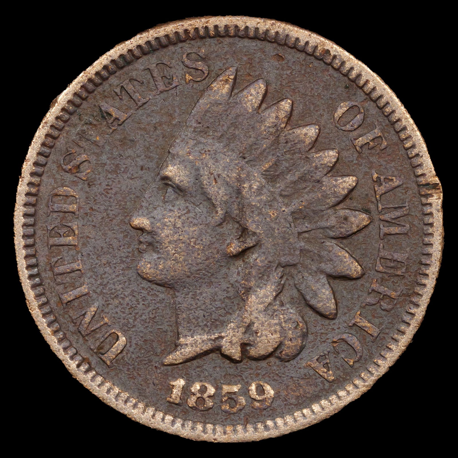 1859 Indian Head Cent - 1c - Fine / Very Fine (1 of 2)