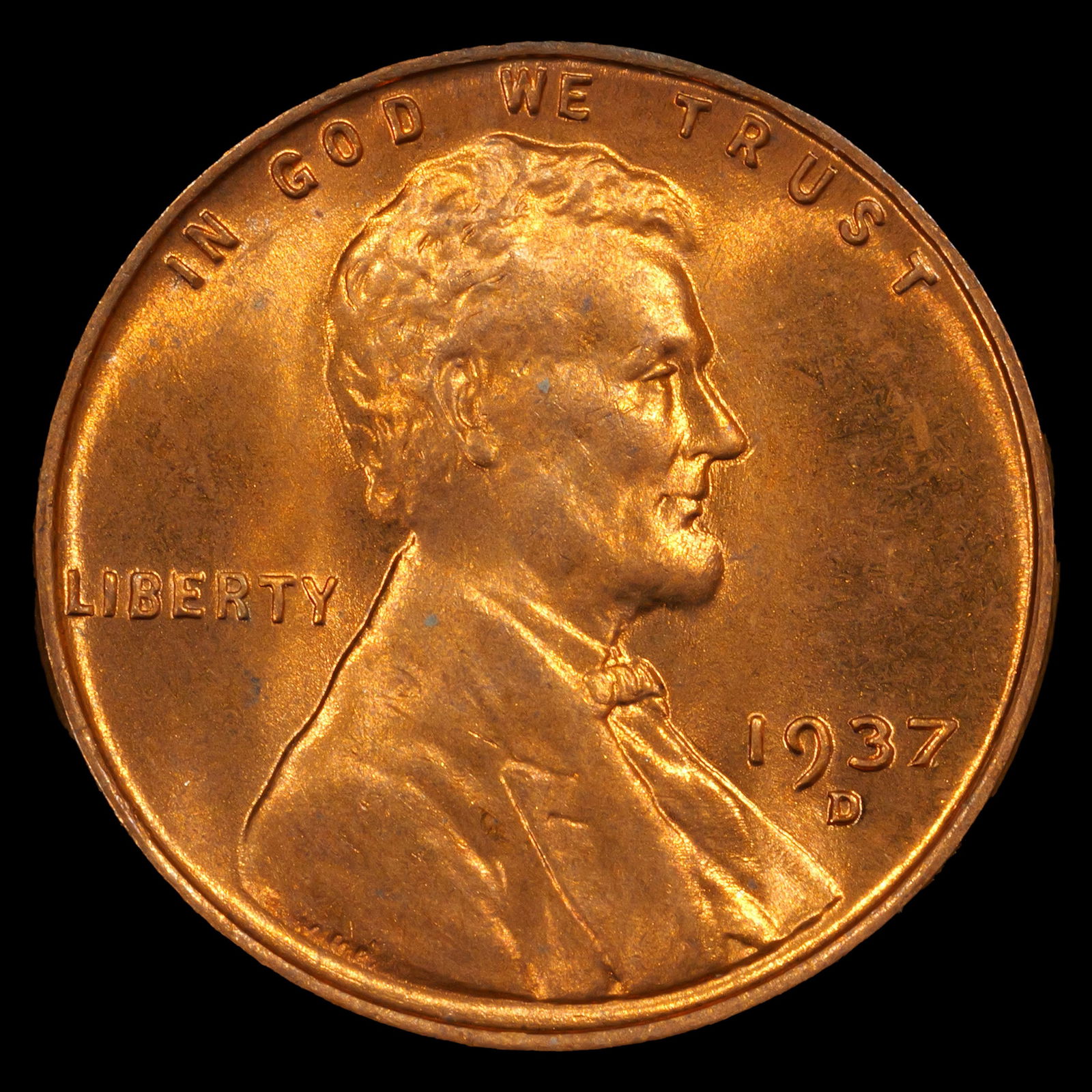 1937-D Lincoln Wheat Cent - 1c - Superb GEM Uncirculated Red (1 of 2)
