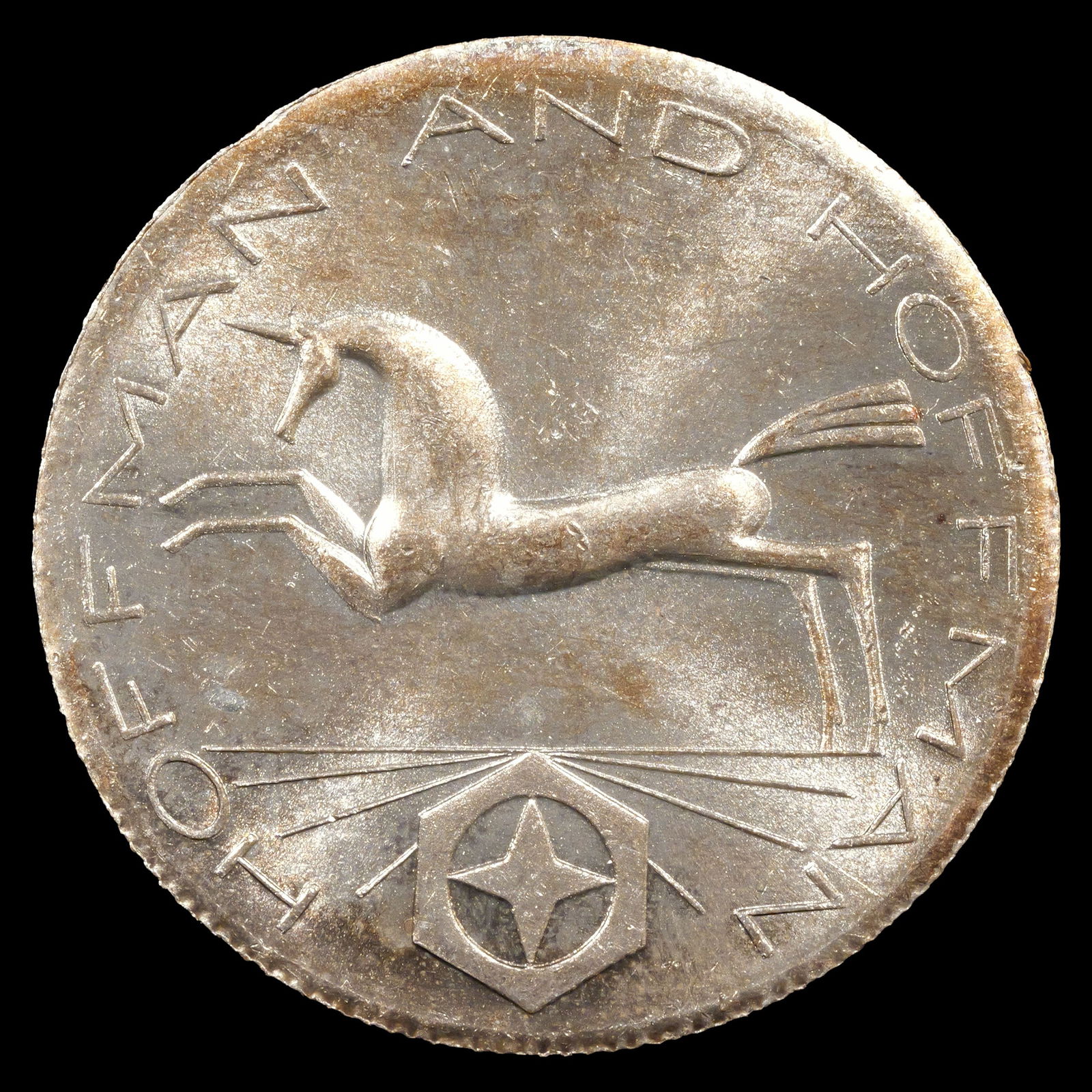 *1 oz ASW* Vintage Silver Round - 1981-S Hoffman & Hoffman *TONED*: 1 oz Troy .999 Fine Silver round from old collection Low Estimate: 10 High Estimate: 10000