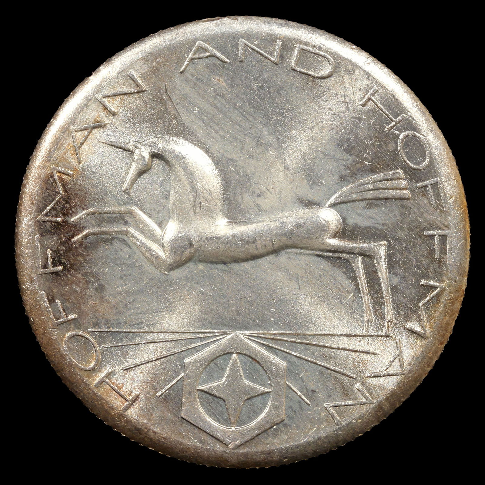 *1 oz ASW* Vintage Silver Round - 1981-S Hoffman & Hoffman: 1 oz Troy .999 Fine Silver round from old collection Low Estimate: 10 High Estimate: 10000