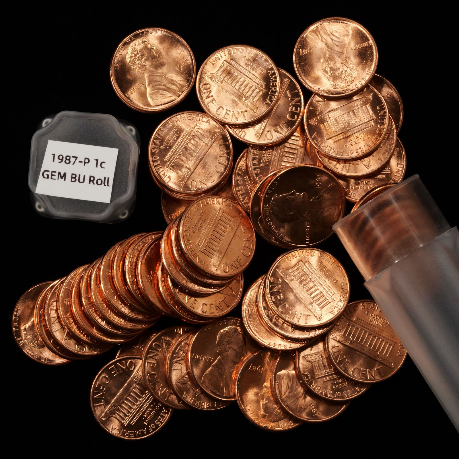 Tube of 1987 Lincoln Memorial Cents - 1c - CH BU (1 of 1)