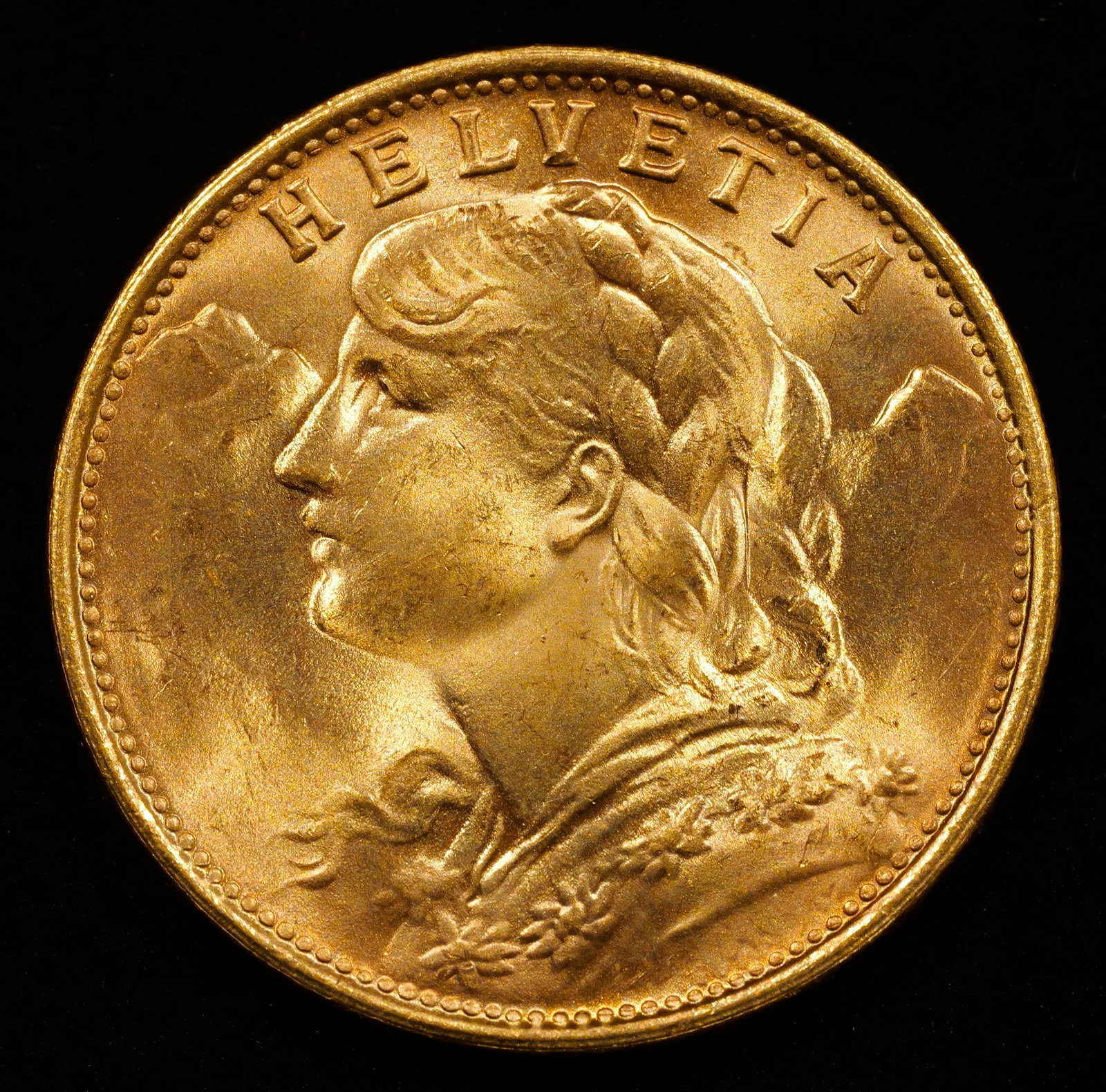 *GOLD**0.1867 oz AGW* 1949-B Helvetia Swiss 20 Francs Gold Coin: GEM! 0.1867 oz Actual Gold Weight