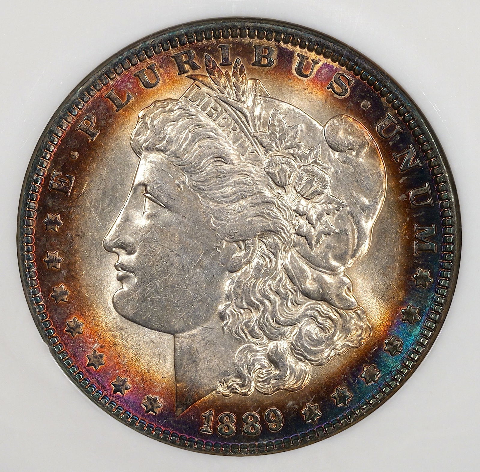 *HIGHLIGHT* 1889 Morgan Silver Dollar - $1 - PCI GRADED MS65 - Rainbow Toner! (1 of 5)
