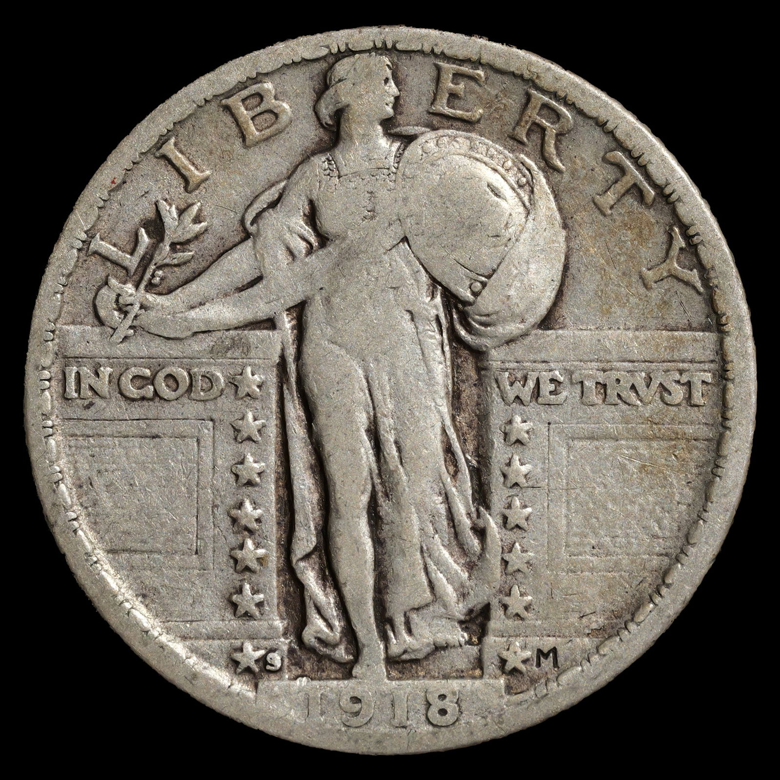 1918-S Standing Liberty Quarter - 25c - Very Fine Plus (1 of 2)