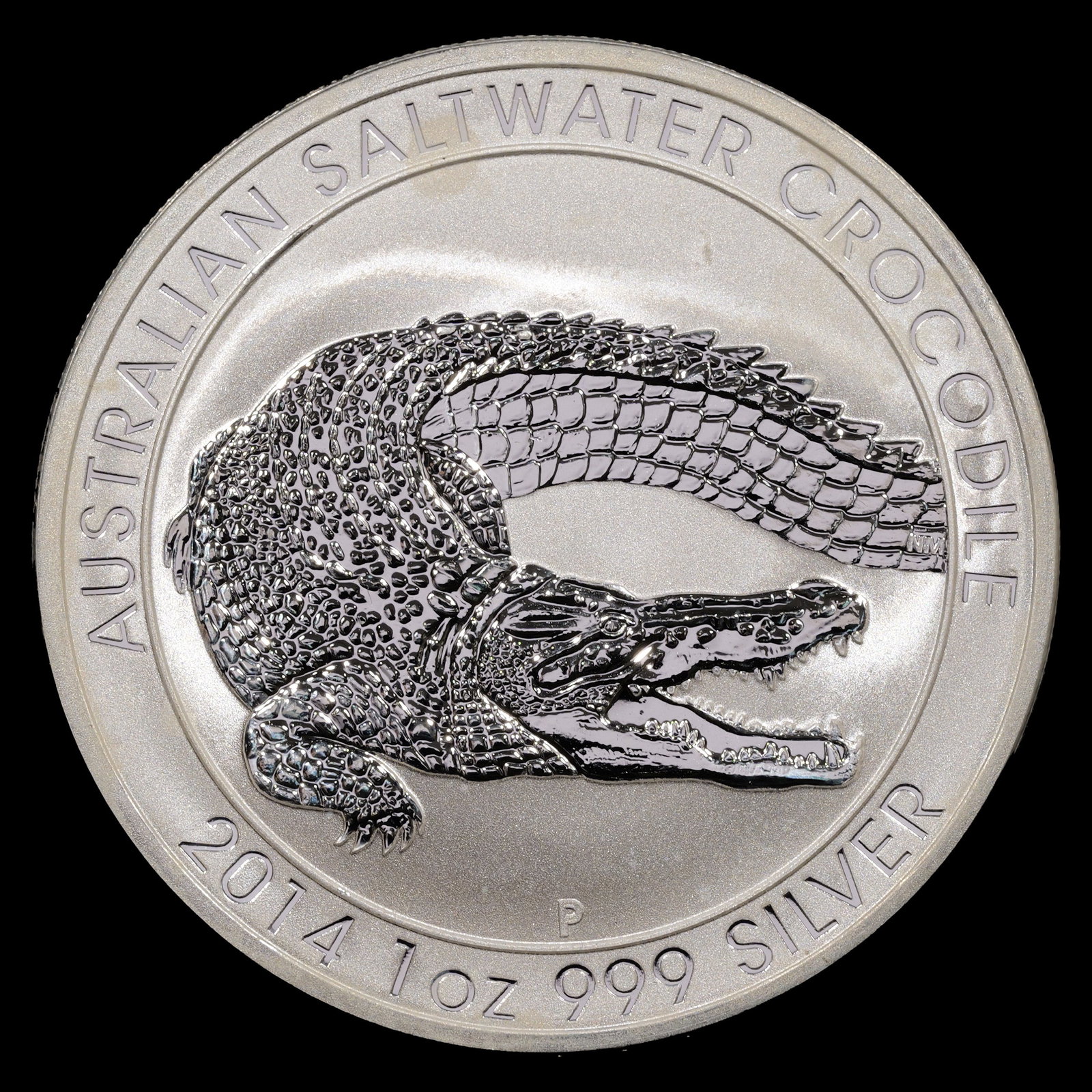 *1 oz ASW* 2014 Australia Silver Crocodile - 1 oz Troy .999 Fine Silver Round: 1 oz Actual Silver Weight