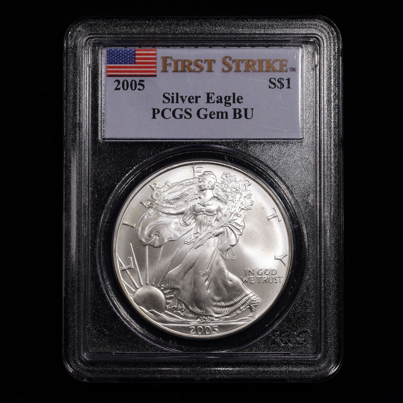 2005 American Silver Eagle - First Strike - S$1 - PCGS GRADED GEM BU (1 of 2)
